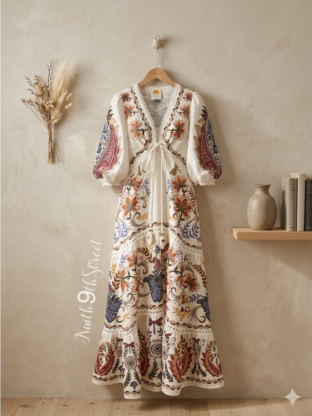Farm Rio Boho Glam Floral Maxi Dress XS NWT